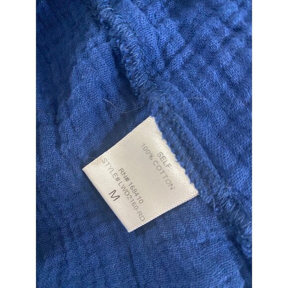 Aura Women's Blue Button Front Long Sleeve Midi Dress - Medium - Picture 13 of 13